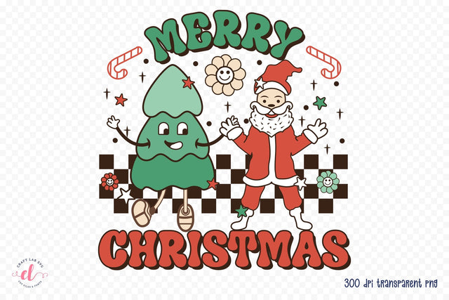 Retro Merry Christmas Sublimation Design Sublimation CraftLabSVG 