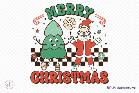 Retro Merry Christmas Sublimation Design Sublimation CraftLabSVG 