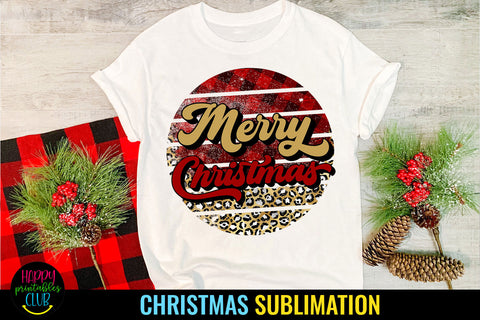 Retro Merry Christmas Sublimation I Holiday Sublimation PNG Sublimation Happy Printables Club 