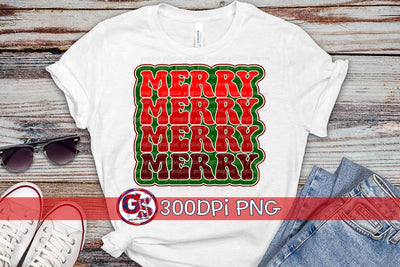 Retro Merry PNG for Sublimation Sublimation Greedy Stitches 