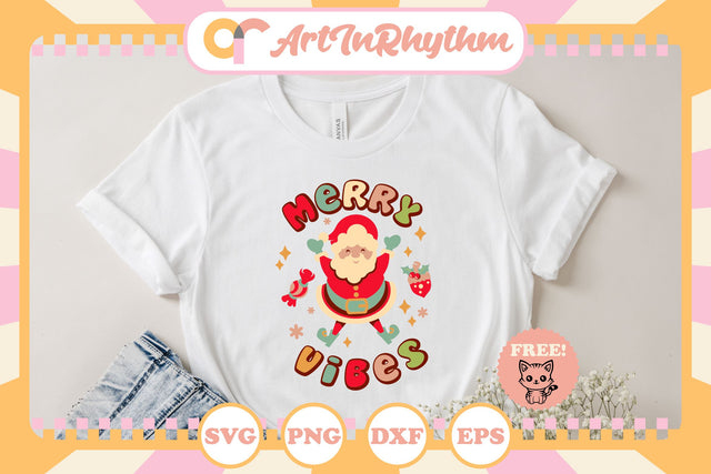 Retro Merry Vibes svg / Christmas svg SVG Artinrhythm shop 