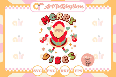 Retro Merry Vibes svg / Christmas svg SVG Artinrhythm shop 