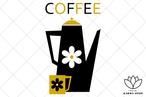 Retro Modern - Tea & Coffee Pots - SVG PNG Graphic Designs SVG Karma Genie Graphics 