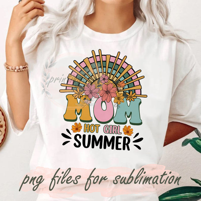 Retro Mom Hot Girl Summer Png, Mom Floral Design, Hot Girl Summer, Mom Summer Png, Hot Girl Png, Mom Sublimation Design, Mother's Day Png, Instant Download Sublimation PrintingLife 