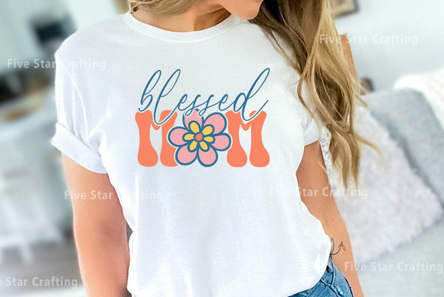 Retro Mom SVG Design, Blessed mom SVG FiveStarCrafting 
