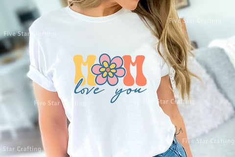 Retro Mom SVG Design, Mom love you SVG FiveStarCrafting 