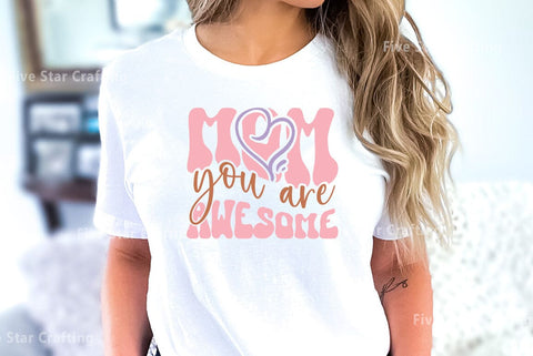 Retro Mom SVG Design, Mom you are awesome SVG FiveStarCrafting 