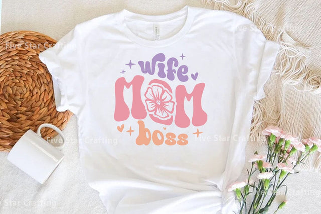 Retro Mom SVG Design, Wife mom boss SVG FiveStarCrafting 
