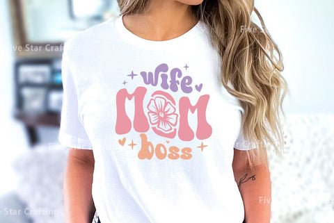 Retro Mom SVG Design, Wife mom boss SVG FiveStarCrafting 