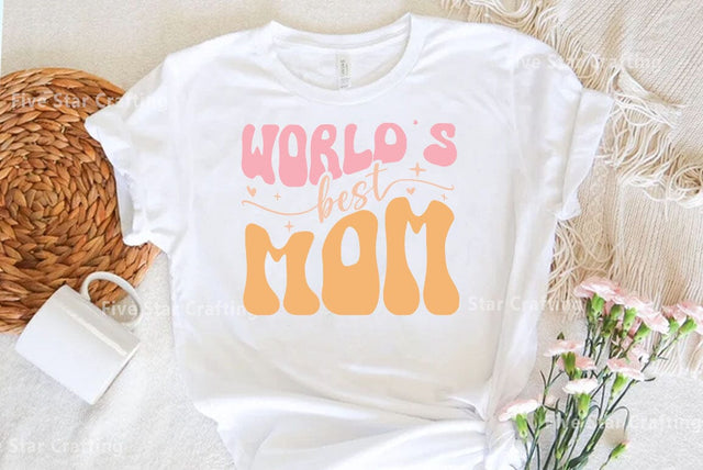 Retro Mom SVG Design, Worlds best mom SVG FiveStarCrafting 