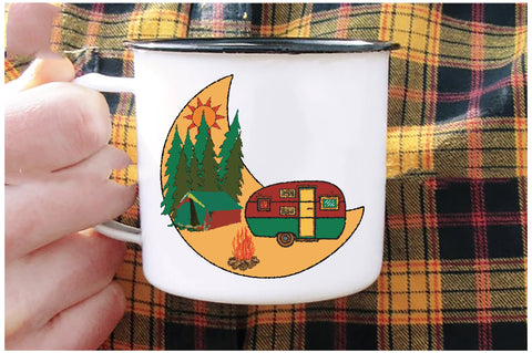 Retro Moon Camping Sublimation Sublimation Jagonath Roy 