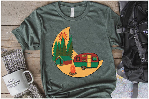 Retro Moon Camping Sublimation Sublimation Jagonath Roy 