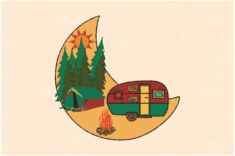 Retro Moon Camping Sublimation Sublimation Jagonath Roy 