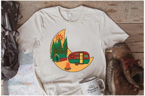 Retro Moon Camping Sublimation Sublimation Jagonath Roy 