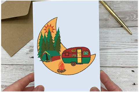 Retro Moon Camping Sublimation Sublimation Jagonath Roy 