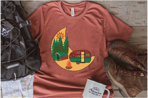 Retro Moon Camping Sublimation Sublimation Jagonath Roy 