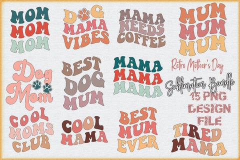 Retro Mother's Day Sublimation Bundle Sublimation Creativeart88 