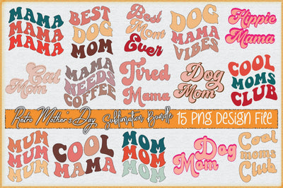 Retro Mother's Day Sublimation Bundle Sublimation Creativeart88 