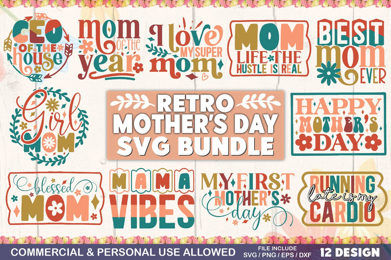 Retro Mother's Day SVG Bundle SVG Ariyan 