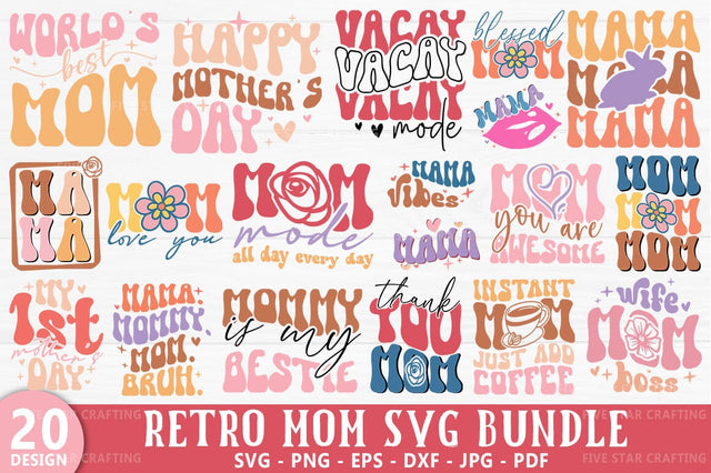 Retro Mother's Day SVG Bundle SVG FiveStarCrafting 