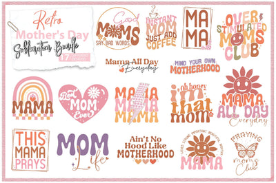 Retro Mother's Day SVG Design Sublimation Creativeart88 