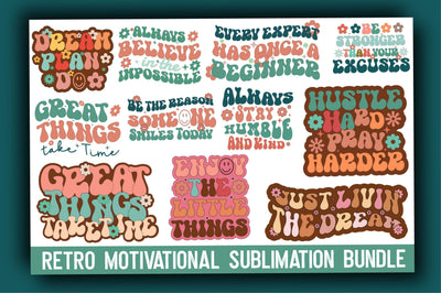 Retro Motivational Sublimation Bundle Sublimation Rupkotha 