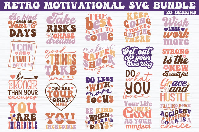 Retro Motivational SVG Bundle SVG akazaddesign 