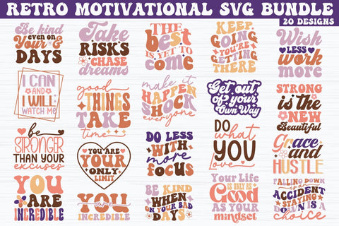 Retro Motivational SVG Bundle SVG akazaddesign 
