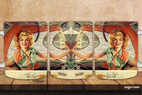 Retro Mug Wrap | 11 oz | Sublimation Sublimation SvgOcean 