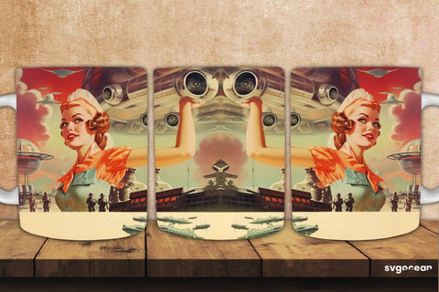 Retro Mug Wrap | 11 oz | Sublimation Sublimation SvgOcean 