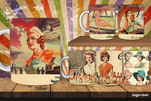 Retro Mug Wrap | 11 oz | Sublimation Sublimation SvgOcean 