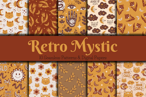 Retro Mystic Patterns Digital Pattern Rin Green 