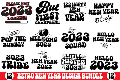 Retro New Year Design Bundle SVG SVGista 