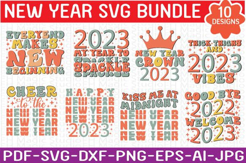 Retro New Year SVG Bundle, New Year SVG Bundle, New Year SVG SVG farhad farhad 