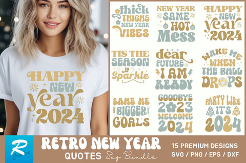 Retro New Year Svg Bundle SVG Regulrcrative 