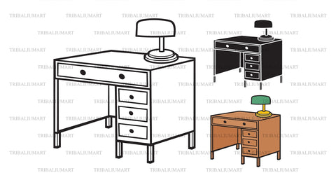 Retro office desk SVG TribaliumArtSF 