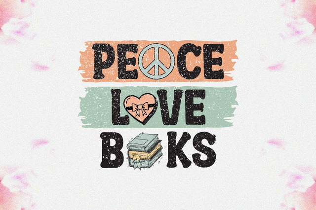 Retro Peace Love Books Sublimation Sublimation Jagonath Roy 