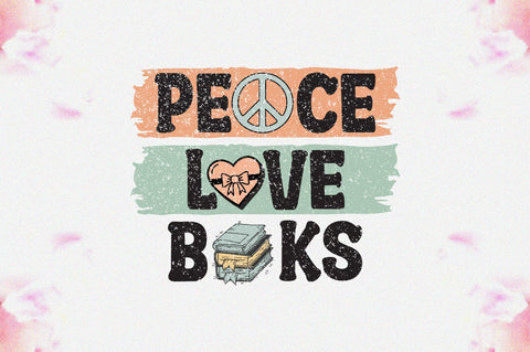 Retro Peace Love Books Sublimation Sublimation Jagonath Roy 