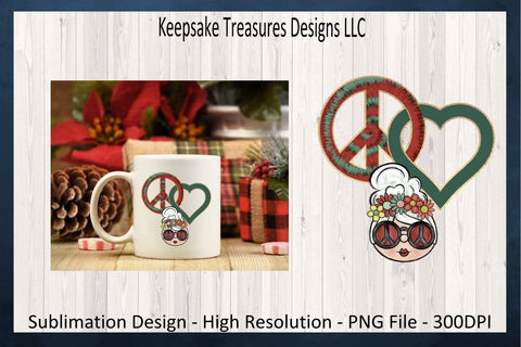 Retro Peace Love Mrs. Claus, Retro Mrs. Claus PNG, Christmas Tie Dye, Hand Drawn Sublimation Design, Digital Download, Printable PNG Sublimation Keepsake Treasures Designs LLC. 