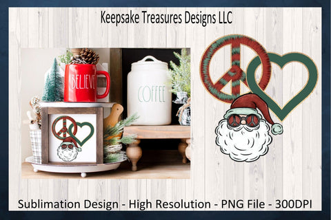 Retro Peace Love Santa, Retro Santa PNG, Christmas Tie Dye, Retro Christmas, Peace Sign PNG, Sublimation Design, Digital Download Sublimation Keepsake Treasures Designs LLC. 