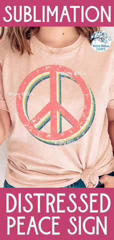 Retro Peace Sign Sublimation PNG Sublimation Wispy Willow Designs 