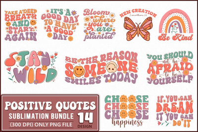 Retro Positive Quotes Sublimation Bundle SVG Shetara Begum 