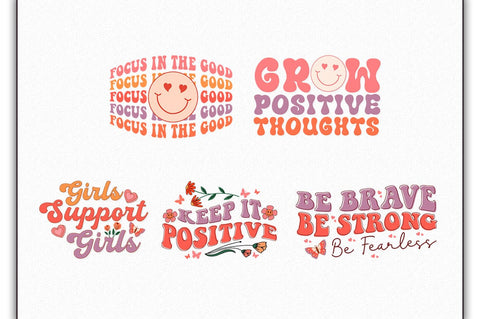 Retro Positive Quotes Sublimation Bundle SVG Shetara Begum 