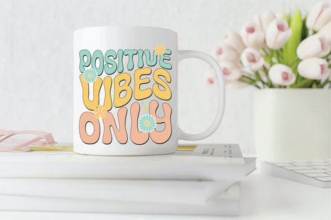 Retro Positive Vibes Only Sublimation Sublimation Creativeart88 