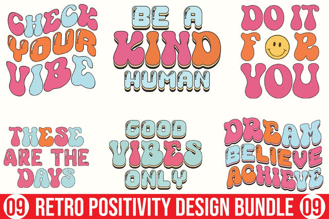 Retro Positivity Design Bundle SVG SVGista 