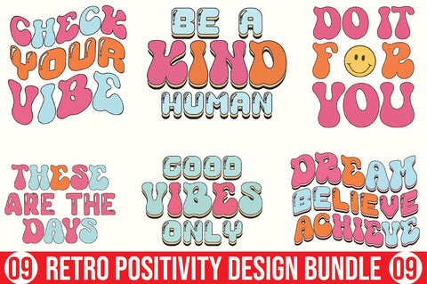 Retro Positivity Design Bundle SVG SVGista 