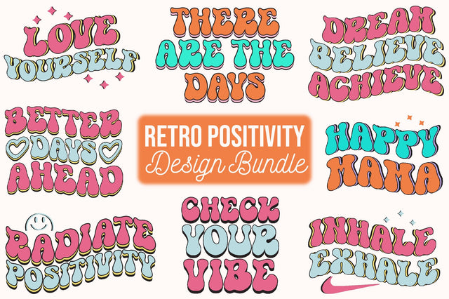 Retro Positivity Design Bundle SVG SVGista 