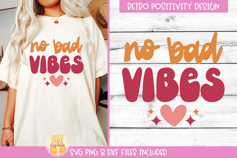 Retro Positivity SVG Bundle | 10 Positive Shirt Quotes SVG Cheese Toast Digitals 