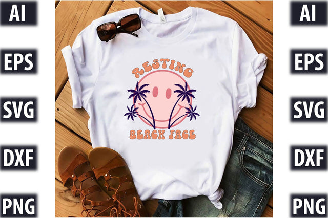 Retro Resting beach face Svg SVG SVGista 