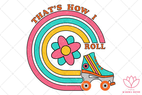 Retro Roller-Skate - Graphic Design Sublimation SVG Karma Genie Graphics 